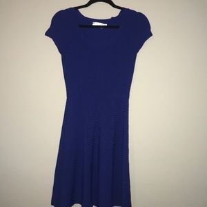 Ribbed royal blue dress